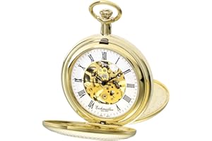 Eichmüller Since 1950 Taschenuhr Mechanisch Handaufzug Skelettwerk incl. Kette 8214-01