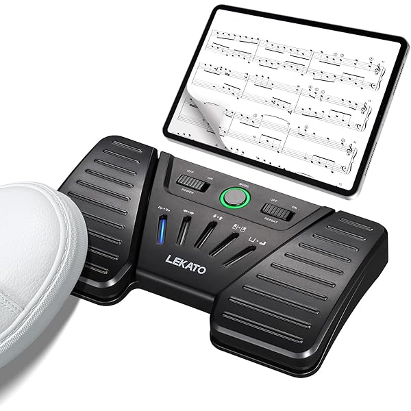 Bluetooth Page Turner Pédale USB Rechargeable Sheet Music Page Turner Pédale Programmable Pour Tablettes Ordinateurs Téléphones Mobiles