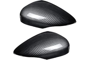 STEEIRO Pair Black Wing Mirror Cover Cap, fit for Fo-rd Fiesta MK7 2008-2017 (Carbon Fibre)