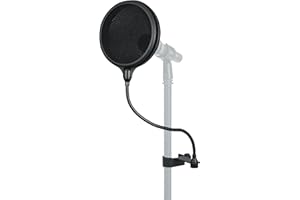 GATOR FRAMEWORKS Gator Cases Split Level Double Layered Pop Filter with Attachment Clamp; Fits Most Standard Microphone Stands (GM-POP FILTER)