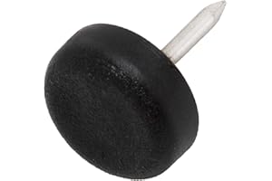 Adsamm® / 100 x patins glisseurs en plastique avec clou / noirs / Ø 15 mm / rond / pieds glisseurs en plastique à clou pour meubles, de qualité optimale de Adsamm®