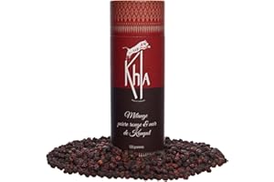 Khla - Mélange Poivre Noir & Rouge de Kampot Bio - Tube Poivre en Grains 120g - Production limitée - Épice d’Asie - Origine Cambodge