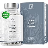 Zinco Integratore Alimentare [25mg] AAVALABS con Vitamina C - Zinco a Spettro Completo: Zinco Picolinato, Zinco Bisglicinato,
