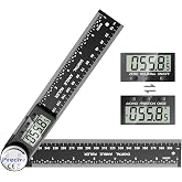 Preciva Digital Angle Meter, 400 mm, Stainless Steel Digital Protractor with Large LCD Display and Reset, Lock and Reverse Fu