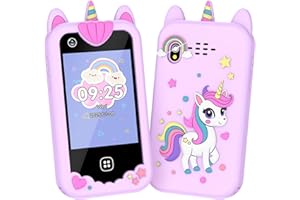 UCANI Kids Smart Phone Toys, 4 5 6 7 8 Year Old Boys Girls Christmas Birthday Gifts for Kids, Phones Toys with Dual Camera, Games, Music Touchscreen Toddler Learning Toys, Travel Toy, SD Card Purple