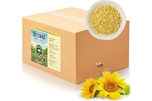 UNOTENA Cera d'api gialla 4.5KG - Pastiglie di cera d'api naturale per candele cera d'api e progetti fai-da-te. Perfetta per creare candele artigianali.