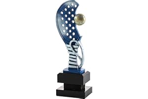 PALLART 7445 – 1 Trofeo Sportivo con Motivo P Racchetta Padel cforwardslashcorrea e Palla 28 cm, Blu, Taglia Unica