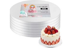 LALATOK Lot de 6 Plateaux à Gâteaux Rondes, 25 cm/10 Pouces Cake Board Rond Planches à Gâteau Réutilisables Support Gâteau Carton Socle pour Gâteau Carton Pâtisserie Rond pour Mariage, Anniversaire, Fête
