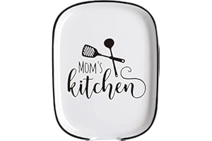 SCALZE Farmhouse Modern Kitchen Ceramic Large Spoon Rest, Mom's Kitchen Funny White Cooking Utensil Rest Spoon Holders for Mom Women Chef Kitchen Counter Stove Top