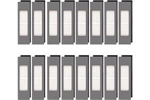 CHAIN PEAK (16 Stück) HEPA-Filter für Staubsauger Roboter Ecovacs DEEBOT OZMO 920 950 T8 AIVI Max T9 T5 N5 N7 N8+ N8 Pro Plus DX55 DX93 DJ65, Roboter Staubsauger Filter Kit, Ersatzteile 16 Filter