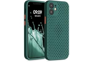 kwmobile Carcasa Compatible con Apple iPhone 12 Mini - Funda Trasera de Silicona Anti-Calentamiento en Verde Oscuro