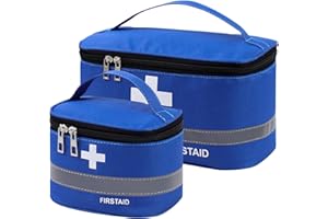 Olymajy 2 Pieces First Aid Kit Bags, Empty Medicine Bags, First Aid Bag Portable Medical Medicine Bags for Outdoor Camping, Travel, Work (Blue)