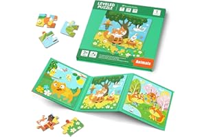 Aolso Jouet Puzzle en magnétique pour Enfants, Jouet Puzzle en Éducatif Magnétique, Montessori Puzzle Enfant Quiet Book,Livre de Puzzle Assorti, Jeu de Puzzle Interactif pour Fille Garçon 3 4 5 Ans