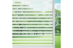 DIFIT Vinilos para Cristales 44.3x200cm, Rayas Medianas Escarchado Vinilo Adhesivo Cristal Autoadhesivos Electrostaticos Vinilo Ventana Translucido Anti UV Lámina Privacidad Ventana para Hogar Oficina