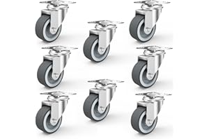 YAOBLUESEA Set di 8 Rotelle Pivotanti Ruote da Trasporto per Mobile Diametro 50 mm Ogni 40 kg carico