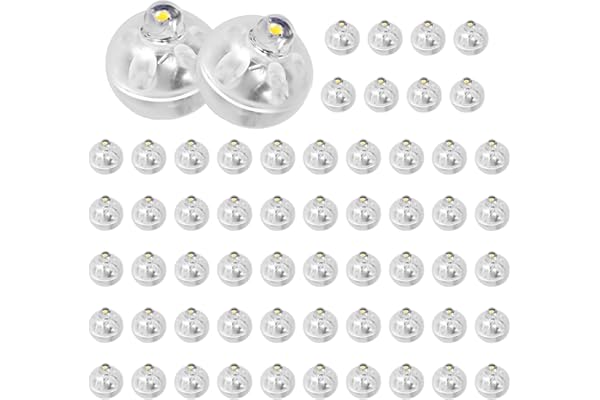 Yizhet Mini Luces de Globo LED, 60 x Luz para Globos sin Parpadear Luces para meter en Globos para Cumpleaños, Boda, Navidad, Halloween, Fiesta (Blanco Cálido)
