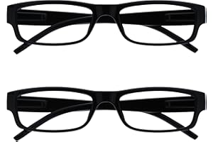 OPULIZE The Reading Glasses Company La Compañía Gafas De Lectura Negro Ligero Cómodo Lectores Valor Pack 2 Estilo Diseñador Hombres Mujeres UVR2PK032 +3,00