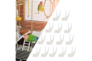 DEROR Tenedor de Comida para pájaros, 20 Piezas Tenedor de Fruta para pájaros Herramienta de alimentación de plástico para pájaros Suministros para Mascotas Accesorio de Jaula de pájaros