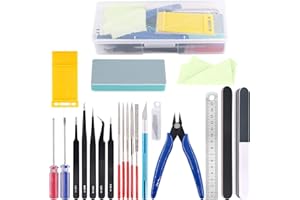 Rustark Juego de 21 herramientas básicas de modelador, kit de herramientas de construcción para construcción de coches Gundam