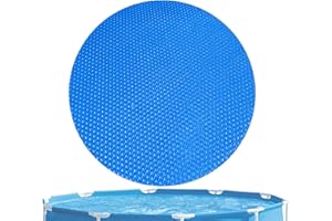 FANGZ Round Solar Pool Cover 6ft 8ft 10ft 12ft 15ft, Heavy Duty Thermal Solar Blanket, Retains Heat & Reduces Evaporation, Pool Accessories Cover for Inground and Aboves Ground Pools