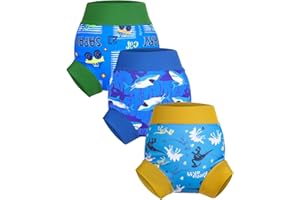 ‎FLYISH DIRECT FLYISH DIRECT Schwimmwindel Wiederverwendbare, Wasserdichte Schwimmwindel für Jungen und Mädchen, S/3T, 3 Stück, Größe S/2T (Taille: 38cm, geeignet für 1-2 Jahre)