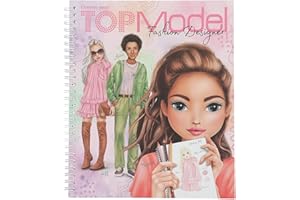 Depesche 13582 Create your TOPModel - Malbuch mit 40 vorgedruckten Seiten zum Gestalten von Outfits, Malheft zum Designen und Verzieren schöner Looks
