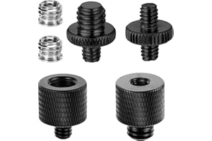 XTHROTSENK 6 Pcs Stativ Schraube Adapter 1/4 auf 3/8 Zoll Gewinde Stativ Adapter Kamera Schrauben Adapters Kamera Gewindeadapter für Kamerastative Mikrofonstativ Lampenstative (Schwarz)
