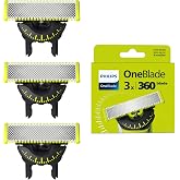 Philips OneBlade Original 360 Blades, Compatible with All OneBlade and Pro Handles, 3 Pack (Model QP430/60)