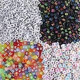 Acrílico Plástico: Acrílico de perlas letras están hechas de material plástico acrílico, duradero y no es fácil romper, puede ser un uso prolongado, perlas de letras son perfectas para hacer su banda pop favorita, pulseras de amigos, llavero, ect