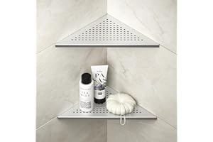 Bernkot Étagère de Douche d'angle 254 mm (Argent, 2 pièces)