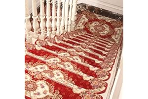 Liveinu Tappetini per Scale Antiscivolo Autoadesiva Sicurezza Tappeto Domestici Tappetino Antiscivolo e Fonoassorbente con Retro Adesivo Rosso 24x65cm (1 Pezzi)