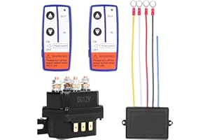 LICAEVEY Winch Wireless Remote, 12V 500A Winch Solenoid Relay Contactor and 2pcs Wireless Winch Remote Control Kit with 6 Protecting Caps Universal for Garden Tractor, Snowmobile