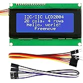 Freenove I2C IIC LCD 2004 Module, TWI Serial 20x4 Display, Compatible with Arduino Raspberry Pi Pico ESP32 ESP8266