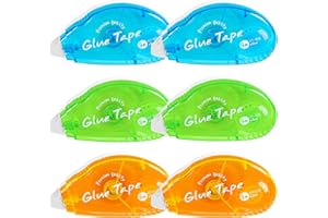 XREE Lot de 6 rouleaux de colle - 8 m x 8 mm - Ruban adhésif double face - Pour scrapbooking, album photo, fabrication de cartes, bricolage