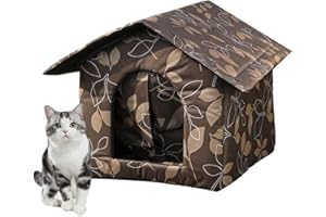 Yatlouba Cuccia Gatto Esterno o Interno Riscaldata, Robusta E Impermeabile, Rifugio Invernale, Per Gatti Randagi, Facile Da Montare