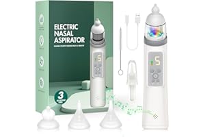 Quilted Northern Nasal Aspirator, Baby Nasensauger, Ausgestattet Mit 5 Stufen Der Saugkraft Und 3 Spitzengrößen, Wasserdichte, Ebene der Bildschirmanzeige, Wiederaufladbar Mit Licht Und Musikfunktion