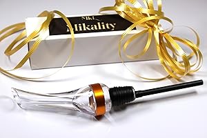 MIKALITY Aireador De Vino, Oxigenador Vino, Decantador De Vino, Aireador De Vino Para Botella, Aireador De Vino Profesional, Para Amantes Del Vino, Accesorios vino, Utensilios Bar (Plata)
