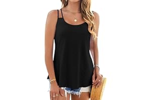 Zilams Camiseta Sin Mangas Mujer Verano Camisetas de Tirantes con Cuello Redondo Camisa Básica Blusa Suelta Cami Tank Tops Casual