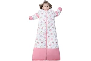 Chilsuessy Gigoteuse pour Bébé Mixte, Turbulette Fille Garçon Tog 2.5 Hiver à Manches Longues Amovibles, 2.5 Tog/Donuts, XL(150cm)/taille bébé 120-150 cm