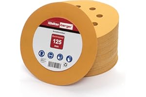 Woltersberger® 50 Stück Exzenter Schleifscheiben Ø 125mm | Körnung P240 | 8 Loch in gold | Schleifpapier für optimales schleifen, vielseitig einsetzbar