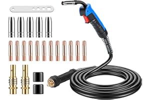 BOSYTRO Kit de Torche à Souder MIG/MAG MB15AK 4M avec 22 Pièces accessoires de soudage, Connexions en Cuivre Pur et Poignée Ergonomique, pour le Soudage au CO² en Atelier et Industrie