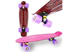 WeLLIFE Skateboard Mini Cruiser RGX Multicolor Tavola Skate 22” 56cm per Giovani Ragazzi Adulti, Ruote PU 78A con Cuscinetti ABEC-7RS