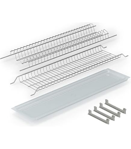 Kit Scolapiatti Ad Incasso In Acciaio Inox Per Pensili Da 80 Cm - Design Moderno E Resistente, Facile Da Installare, Ganci Per Piatti E Utensili - 3
