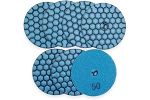 SHDIATOOL Diamante Almohadilla de Pulido 7 Piezas Grano 50 para Pulir en Seco Mármol Granito Piedra Cerámica Dia 80mm/3 Pulgadas