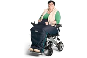 ‎MY ADD ON MyBlanket, wind- und wasserdichte Rollstuhl Decke mit Fleece Futter, warme Beinschutzdecke für Rollstuhl, Regenschutz einfach umgelegt ohne aufzustehen, Nachtblau