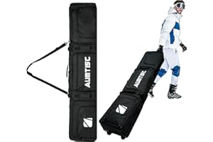 AUMTISC Sac de Snowboard Rembourré avec roulettes pour Voyages en Avion, jusqu'à 165-175 cm