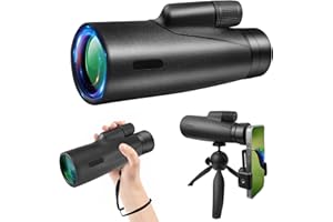 Yumzeco Monocular Telescope 12X50 Monoculars for Adults Kid with Night Vision Phone Adapter Tripod,Waterproof High Power Monocular for Bird Watching Camping Traveling Hiking with FMC Lens,BAK4 Prism