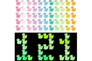 Yimomoyi Mini Resin Ducks 121 Pack, 11 Colors, Glow in the Dark, Cute Miniature Toy Ducks for Aquariums, Garden Landscapes Decoration etc.