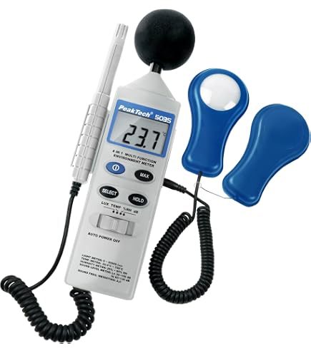 Peaktech 5086 – Luxmetro Digitale LED Con Display 3 3/4 Cifre, Per Luce LED, Fluorescente E A Filamento