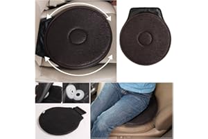 COMAIE Cojín giratorio para asiento de coche, silla de ayuda a la movilidad, hogar, oficina, etc. Con capacidad antideslizante y espuma viscoelástica, color marrón oscuro